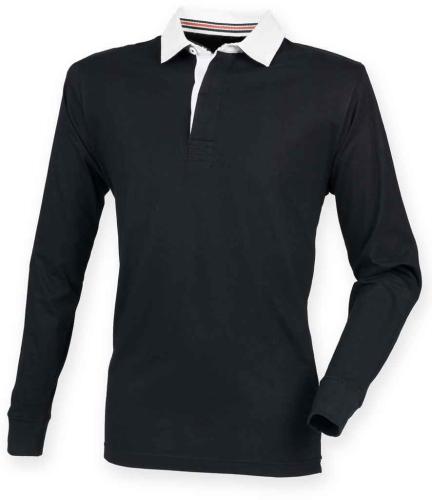 Front Row Prem Superfit Rugby Shirt - Black - 3XL